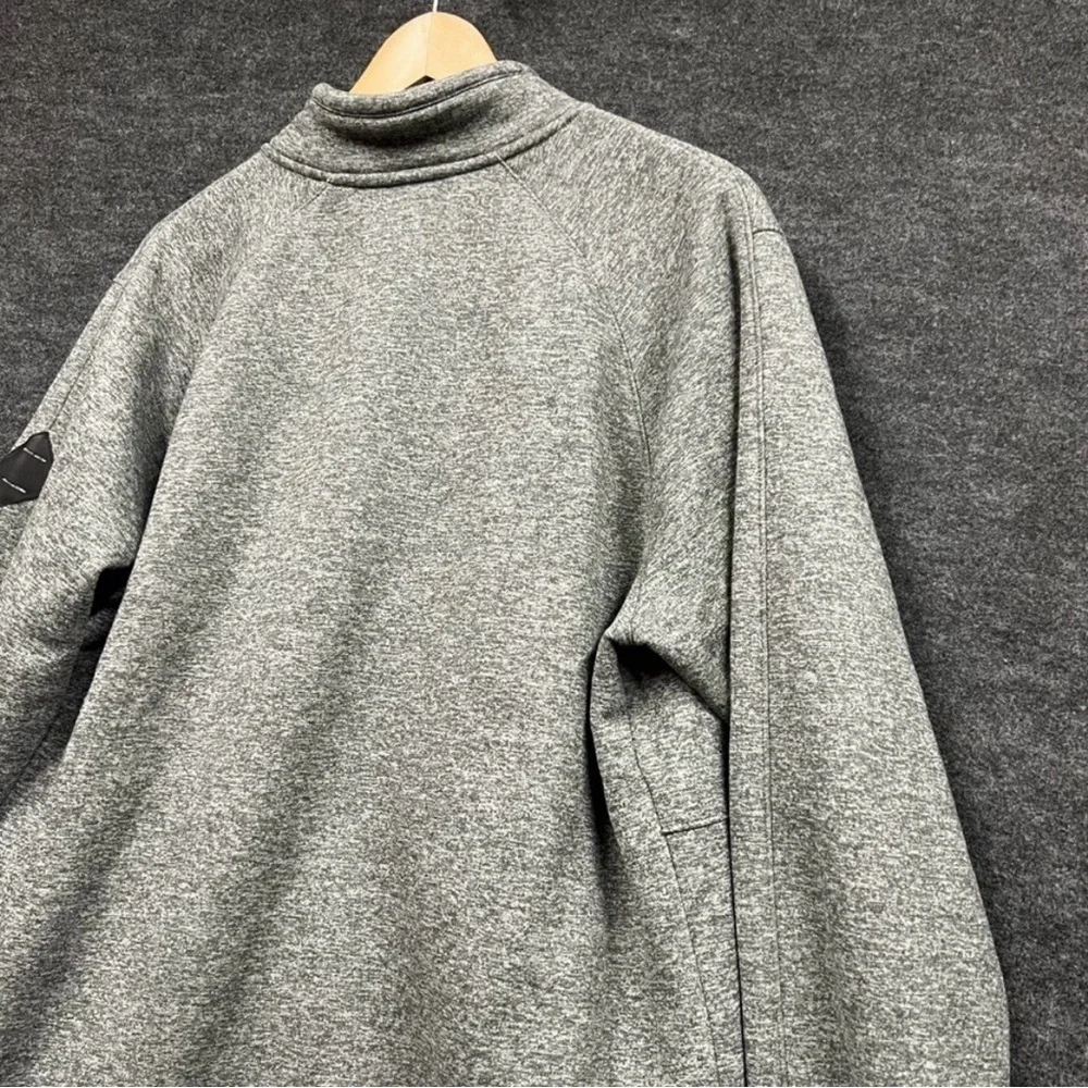 The North Face Men's Gray Fleece Full Zip Jacket with Shoulder Patch Logo Size L